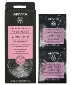 Apivita Ex. Beauty Μάσκα Ροζ Άργιλος 2X8ml